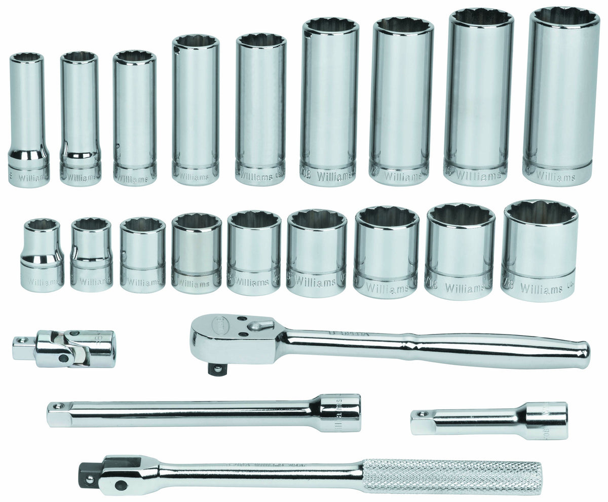 Williams WSB-23FTB 23-Piece 3/8-Inch Drive Socket and Drive Tool Set with Toolbox