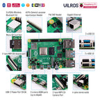 Vilros Raspberry Pi 4 Complete Starter Kit- Includes Raspberry Pi 4 Board, Fan Cooled Case, 64GB Preloaded Micro SD Card and More (4GB, Clear Transparent Case)