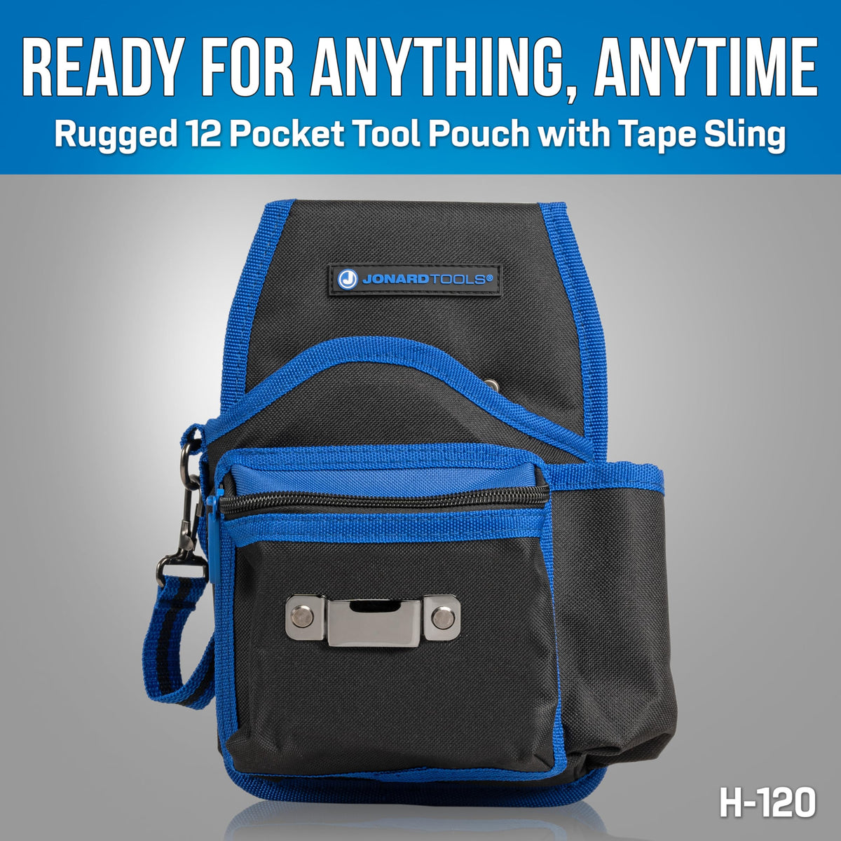 Jonard Tools TK-145 Network RJ45 Belt Pouch Tool Kit - 12-Pocket Tool Pouch, 6-in-1 Screwdriver, Scissors, Pliers, Crimper & Cable Stripper, RJ45 Pass-Through Connectors