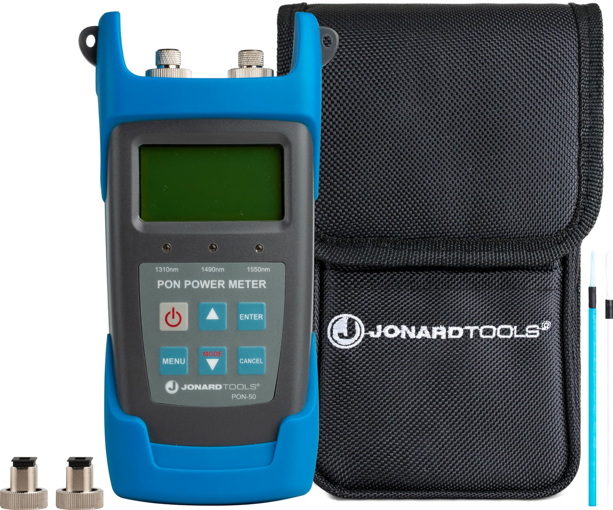 Jonard Tools FPM-55 High Precision Fiber Optic Power Meter with Data Storage (-50 to +26 dBm) and FC/SC/LC Adapters