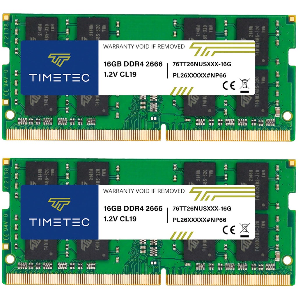 Timetec Elite 32GB KIT (2x16GB) DDR4 2666MHz (PC4-2666V) PC4-21300 SODIMM Laptop RAM – 260-Pin 1.2V CL19 Non-ECC Unbuffered Memory Module for Laptop, Notebook, Mini PC, All-in-One