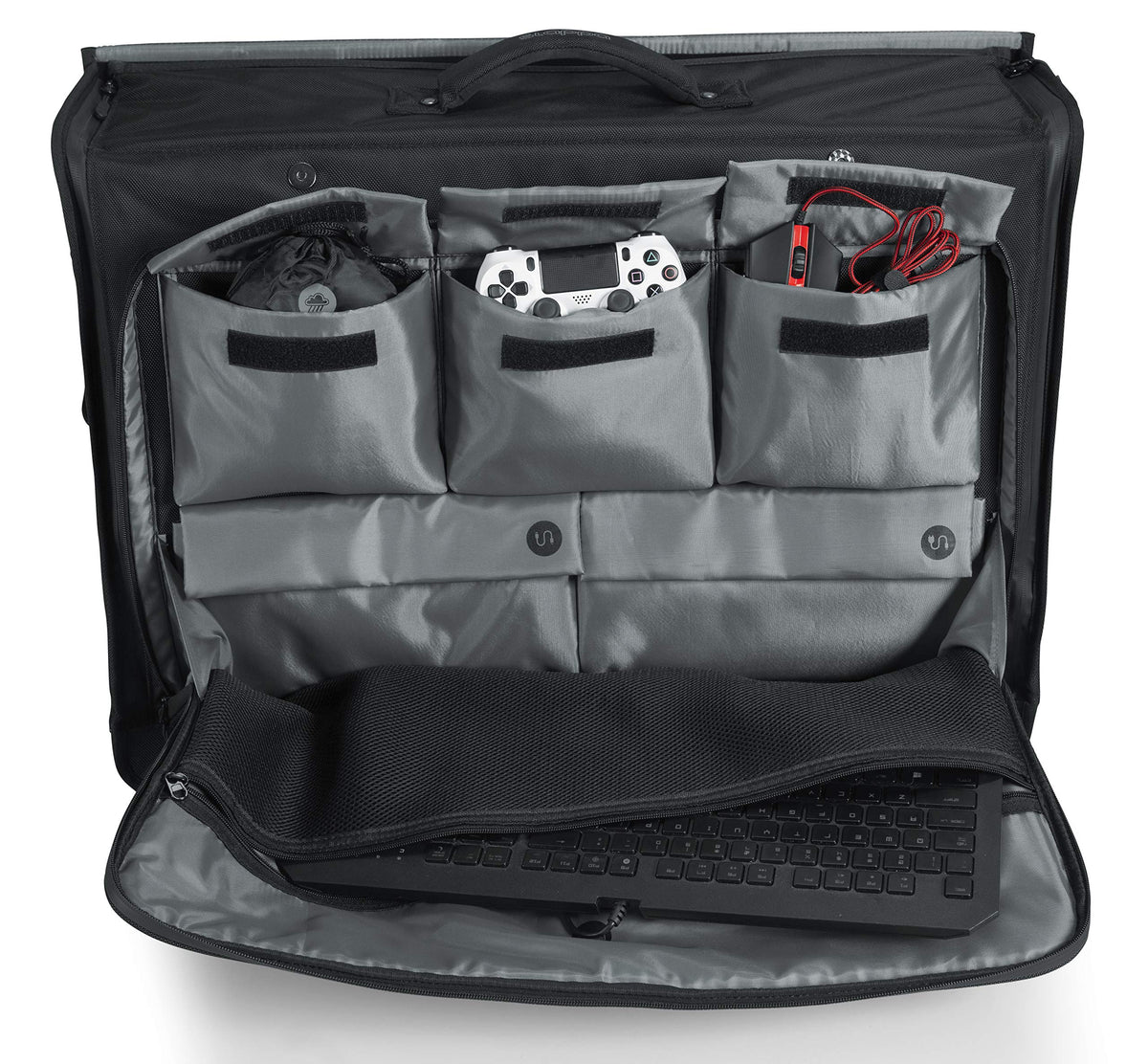 Slappa Gaming Monitor Tote Bag with Water Resistant Zippers and Adjustable Carry Strap; Fits 24"-28" Monitors (SL-MONITOR-TOTE)